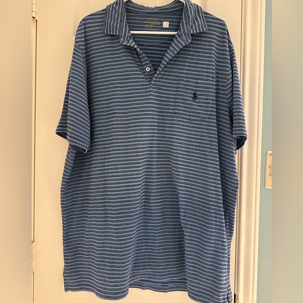 Ralph Lauren Polo Shirt Men XL Short Sleeve Blue Performance Golf Stretch